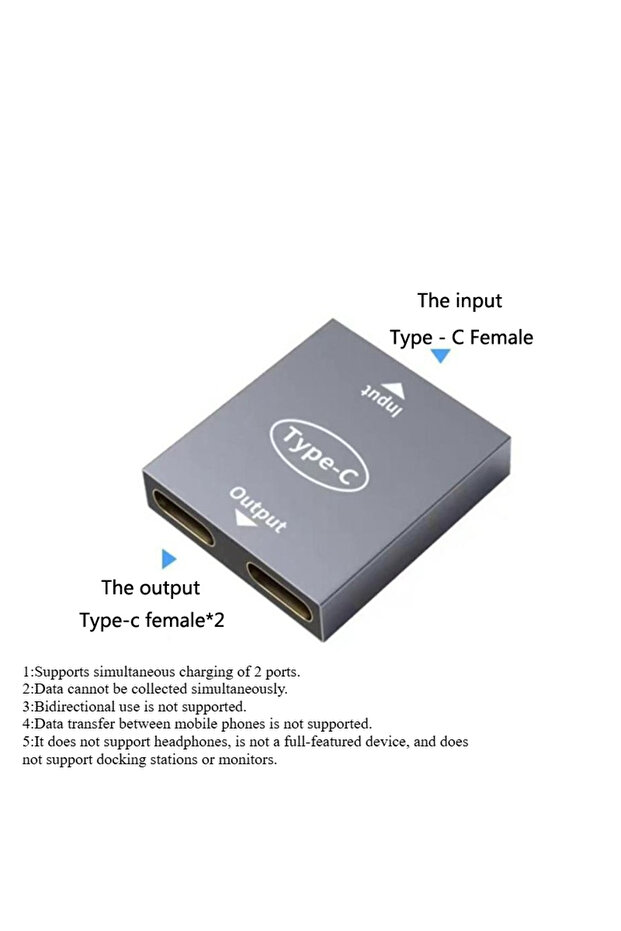 محول موزع USB-C أنثى إلى موزع مزدوج أنثى، موصل من النوع C، موسع نطاق