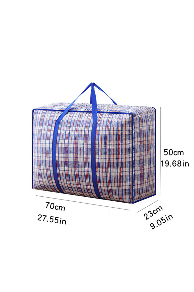 L 1PC foldable moving bag Large capacity woven bag snakeskin bag Waterproof portable mobile bag blue