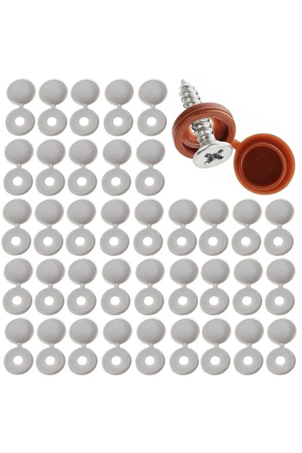 10pcs grey 10/100Pcs Nails Screw Caps Plastic Protective Covers 7 Colors Phillips Screw Decorative