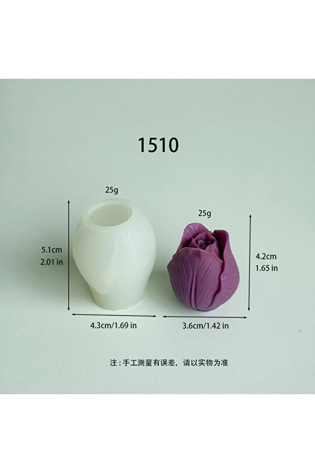3pcs A Top Quality 3D Tulip Flower Bud Silicone Candle Molds Aromatherapy Candles Handmade Soap Gyps