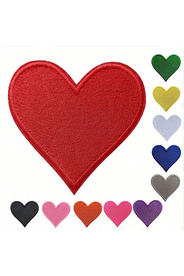 Red 1 Pcs Heart Iron on Patches, Cute Embroidered Applique Iron On/Sew On Patches for Clothing, Jack