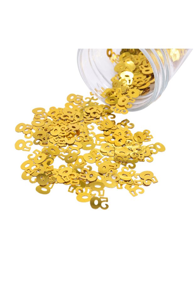 A04-number 50 15g/Bag Golden 18 30 40 50 60 Number Sequin Confetti For Anniversary Birthday Party De