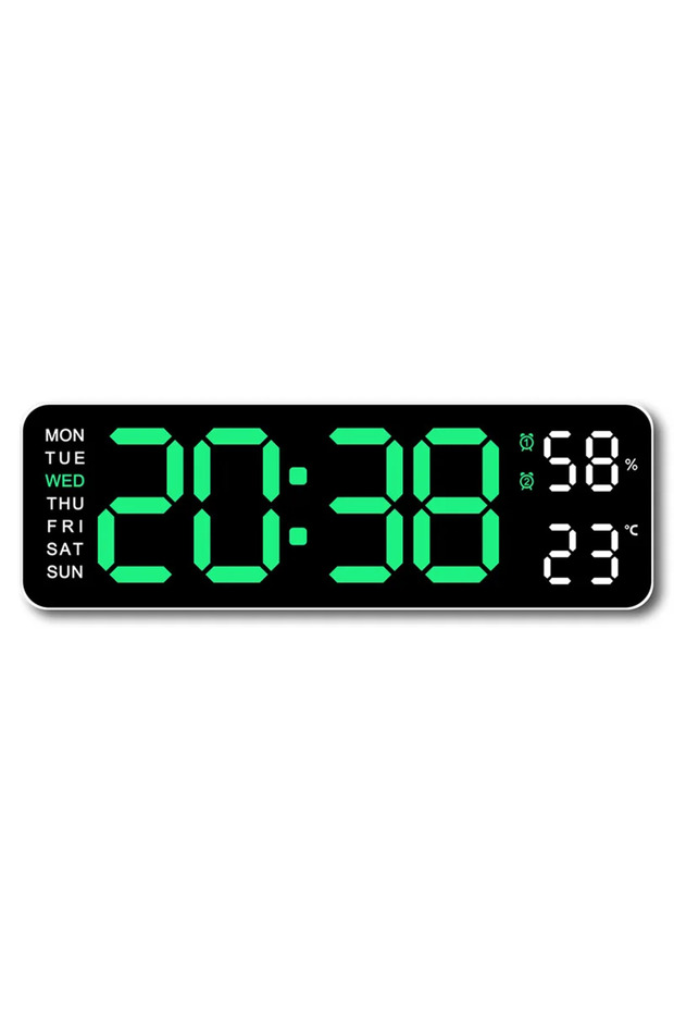 9 inch WG 9 Inch Large Digital Wall Clock USB Powered TEMP Humidity Week Auto Dimmer DST Table Clock