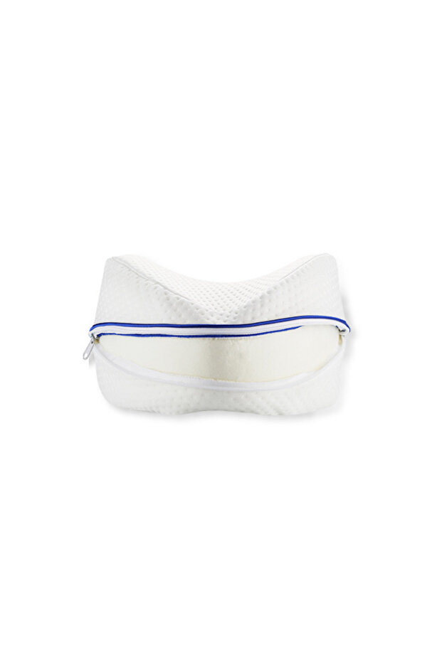 white 1pc Leg Pillow Memory Cotton Slow Rebound Leg Pillow Side Lying Heart Shaped Memory Cotton Vei