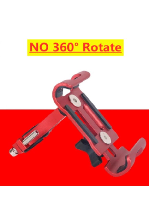 Red No Rotation 360 Rotate Metal Motorcycle Bicycle Phone Holder Aluminum Alloy Anti-slip Br