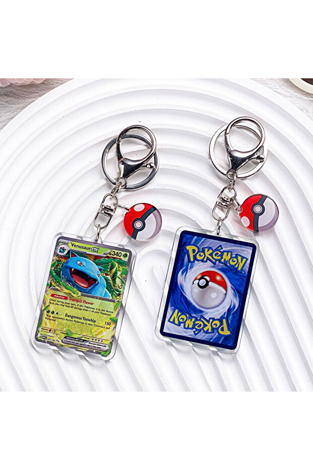 6.2 cm 10 Pokémon Characters Pikachu Bulbasaur Jigglypuff Acrylic Keychain Bag Charms Accessories Ba