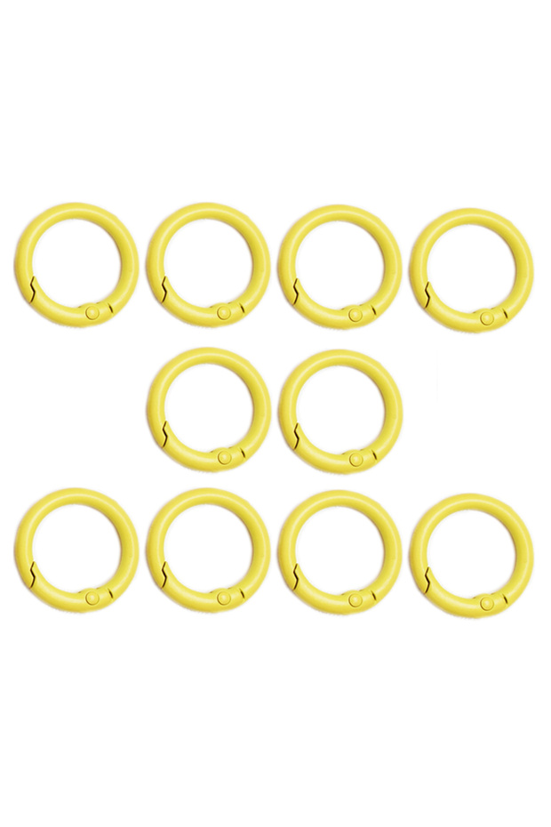 10pcs-24mm lemon yellow 10Pcs Colorful 24mm Alloy Trigger Round Snap Keyring Buckle Snap Hook O Ring