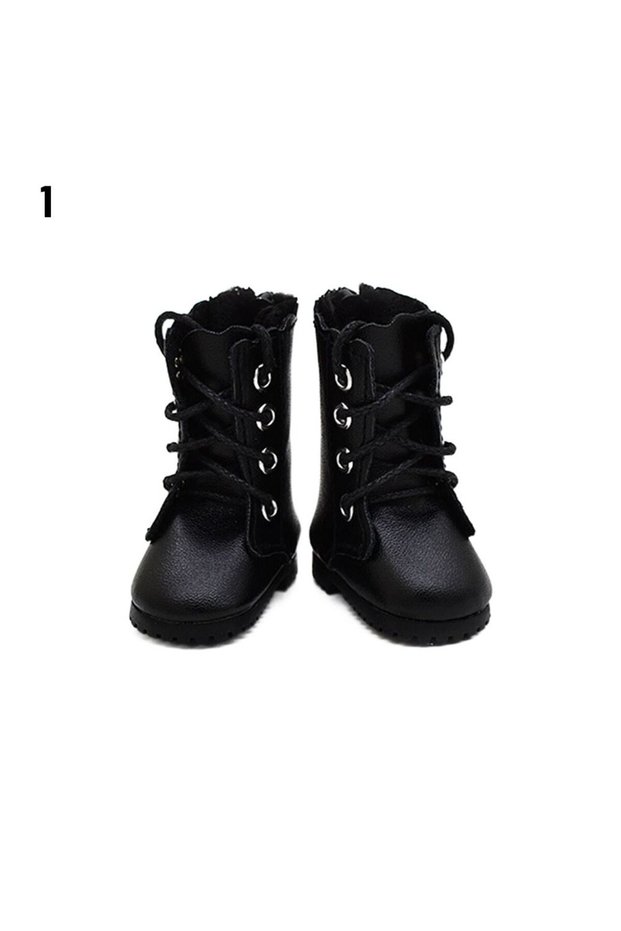 Black 4.5*2.3*5cm Doll Fashion Shoes Female Doll Boots Fit for 1/6 BJD Dolls Accessories Leather Dol