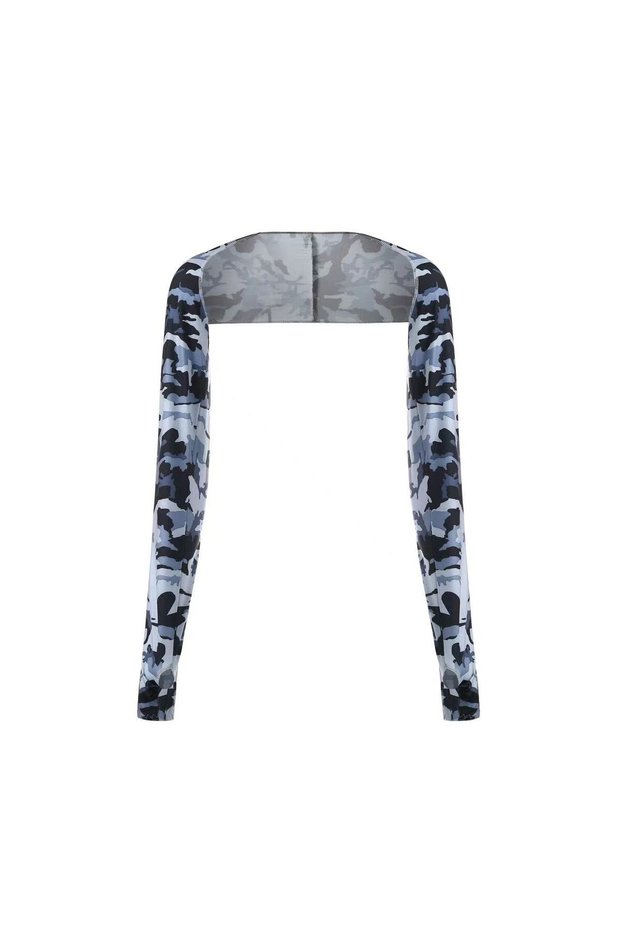 Camouflage Grey 1Pair Cooling Shawl Arm Sleeves Sun Protection for Women Men with Finger Hole for Go