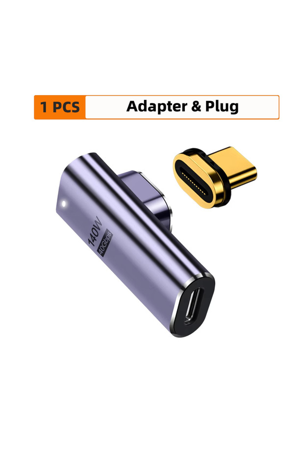 محول موديل ZW قطعة واحدة USB4.0 Thunderbolt3 مغناطيسي USB-C إلى Type-C بقدرة 140 واط وشحن سريع بسرعة 40 جيجابت في الثانية