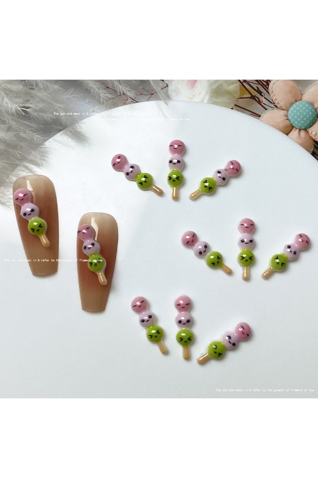 10pcs 10pcs 3D Chinese Kawaii Resin Nail Art Charms Exquisite Candy Design Nail Rhinestones