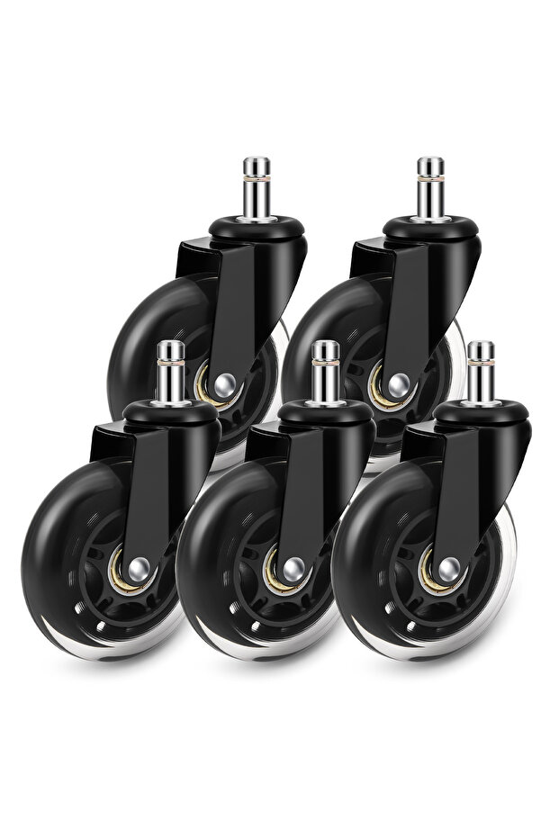 11MM 5PC 1/5PCS Swivel Caster Wheels 3 Inch Office Chair Caster Wheels Replacement 60KG Soft Safe R