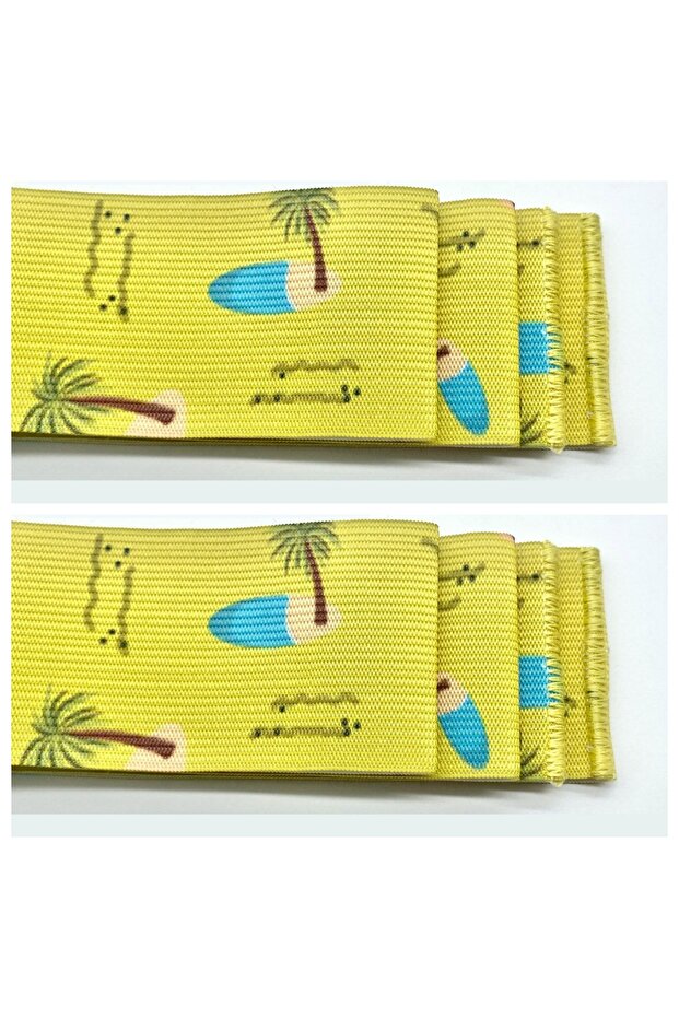 2pcs YELLOW 2Pcs 40cm Towel Bands for Beach Chairs Colorful Windproof Beach Towel Strap Elastic Bed
