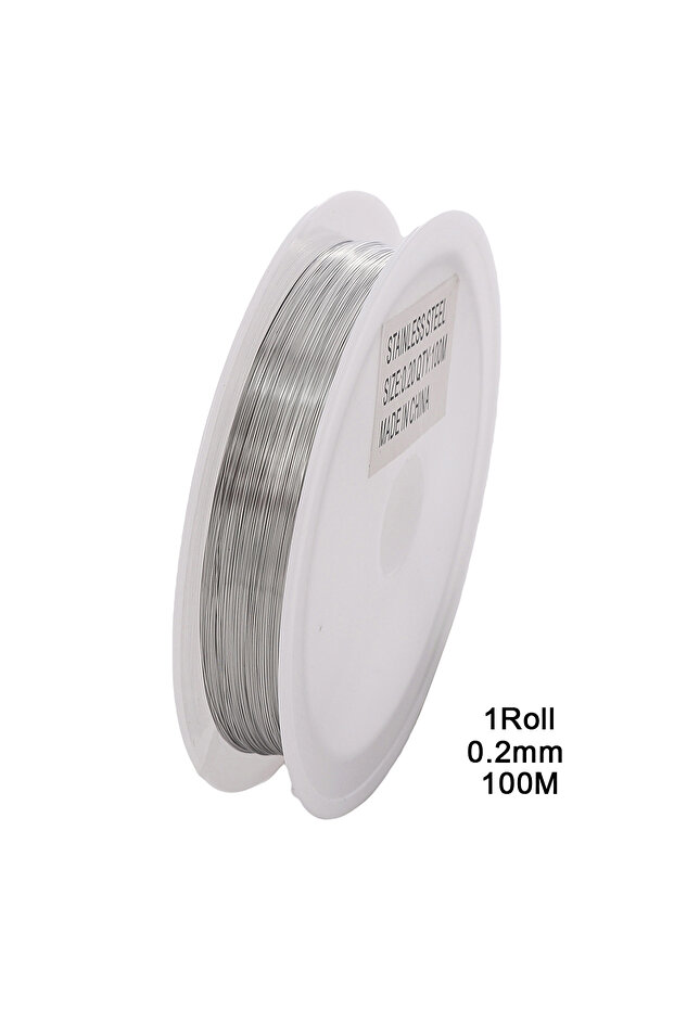 0.2mm 100M 1Roll 304 Stainless Steel Wire Handmade Beading Wire, Size 0.2-0.6mm, For DIY Craft And J