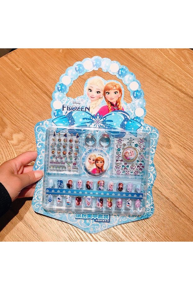 Frozen 01 Disney Children's Nail Sticker Set Elsa Princess Dress Up Cute Kawaii Stickers Waterproof