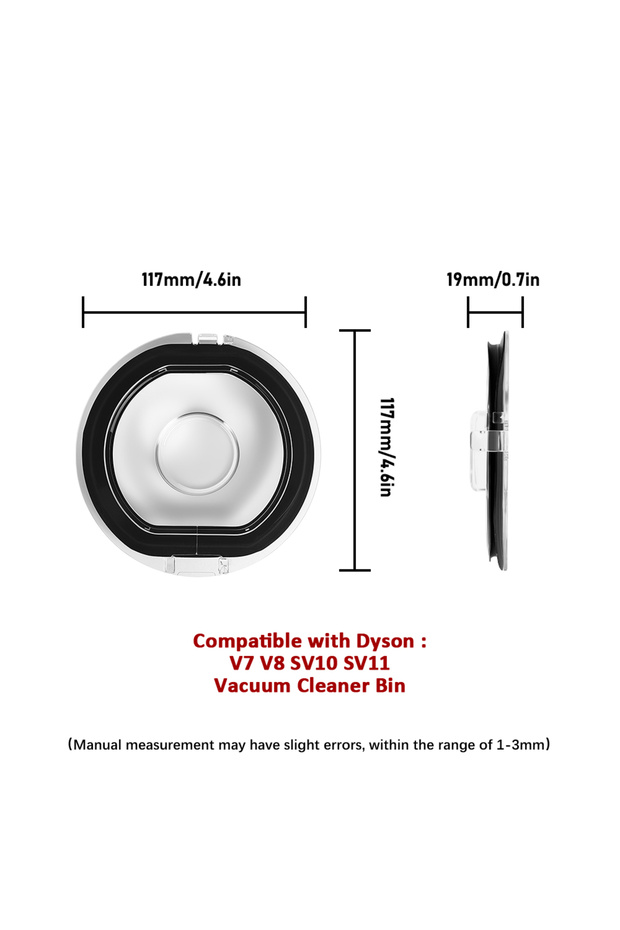 1PC V7 V8 For Dyson V6 V7 V8 V10 V11 V12 V15 Tight Seal Sealing Ring Base Lid Dust Bin Top Dust Cup