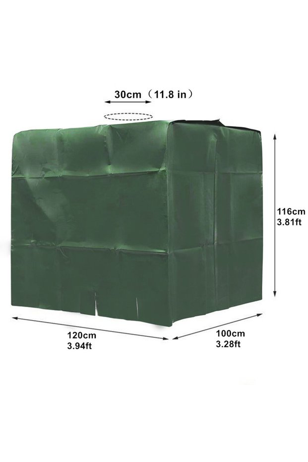 green Professional 1000 Liters IBC Water Tank Cover Outdoor Garden Furniture Waterproof Anti-Dust Wi