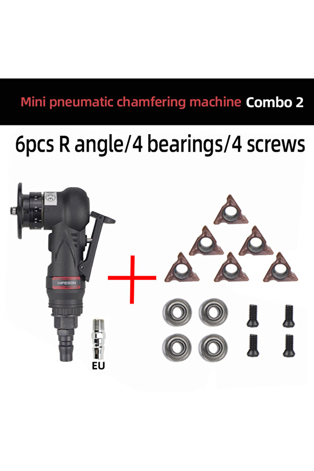 آلة تشذيب المعادن المحمولة Black Combo R Mini Pneumatic Chamfering Machine لإزالة الحواف بزاوية 45 درجة