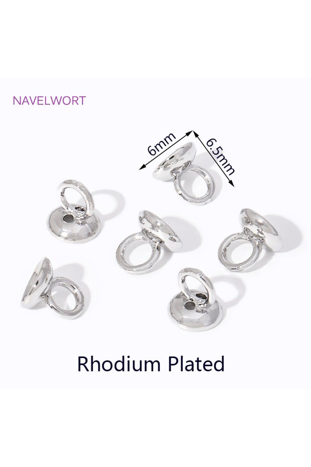 10 pieces Rhodium Plated 4.5/6MM 18K Gold Plated Brass Pearl Bracelet Ends Connector With Loop,Jewel