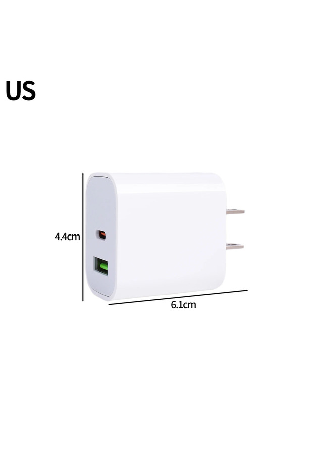 1 Pack US White 5V USB C Wall Charger Block 20W Dual Port PD Power Type C Charging Plug For iPhone f