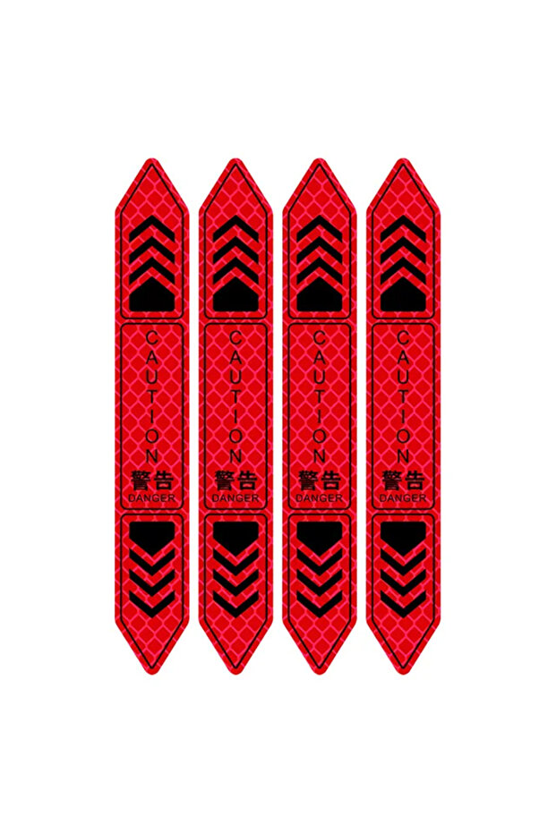 B- Red-1set 4PCS Reflective Car Door Sticker Safety Opening Warning Reflector Tape Decal Car Accesso
