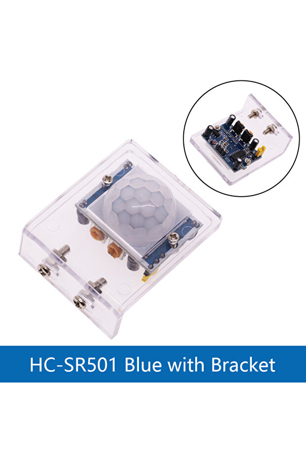 وحدة كاشف مستشعر الحركة SR501 باللون الأزرق مع قوس HC-SR501، تعديل الأشعة تحت الحمراء، الأشعة تحت الحمراء، PIR، M