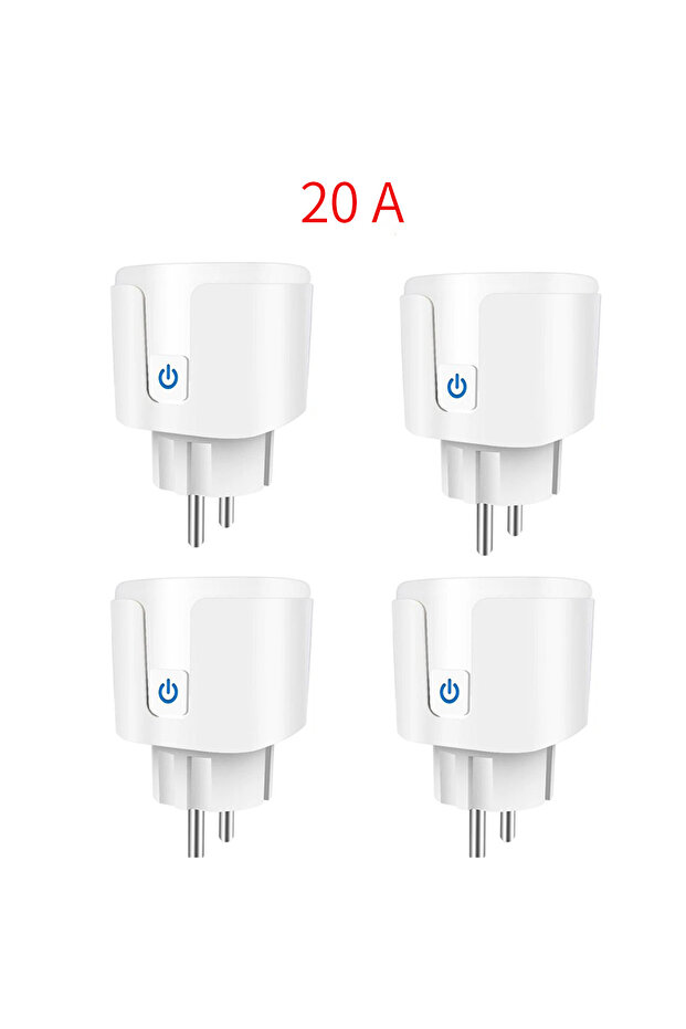 EU Plug 20A 4PCS 16A/20A EU Smart Socket Work with Tuya APP WiFi Smart Plug With Power Monitoring Ti