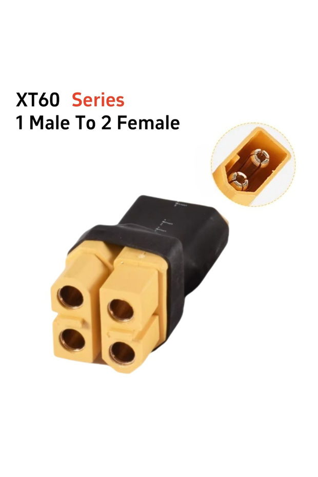 XT60 Series 1M 2F XT60 T Plug Parallel/Series Adapter Connectors 2 Male to 1 Female/1Male to 2Female
