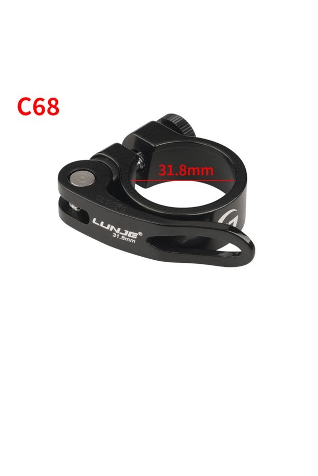 C68-31.8mm Black Bicycle Seatpost Clamp 28.6/31.8/34.9mm Seat Tube Clamp MTB Bike Seat Tube Clip Alu