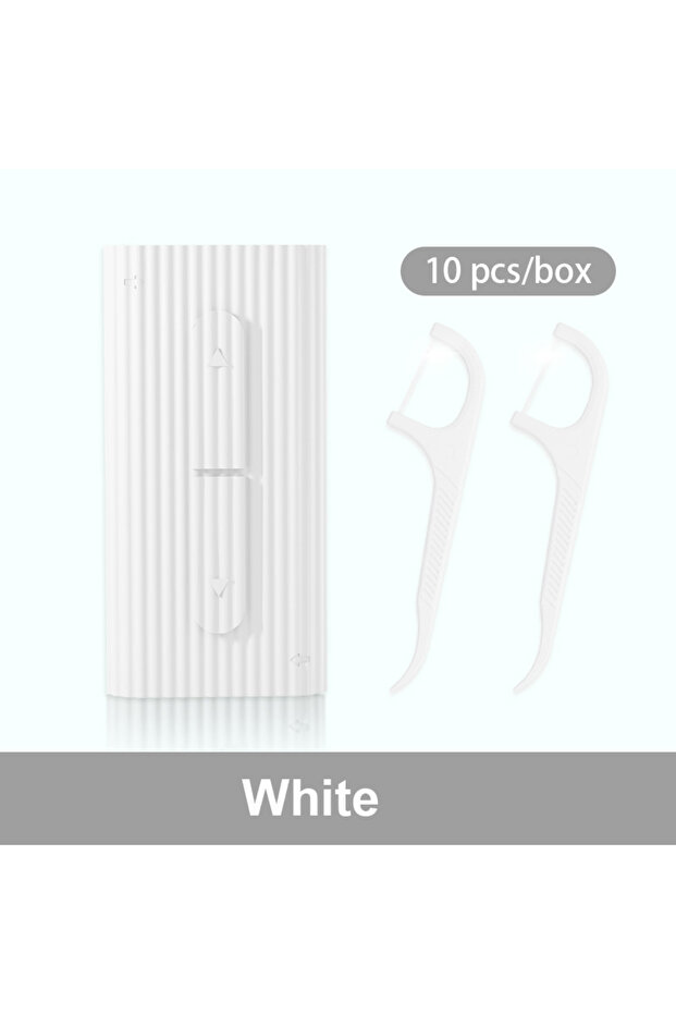 white Push Pull Portable Dental Floss Storage Box Hilo Floss Teeth Cleaning Tooth Pick Disposable To
