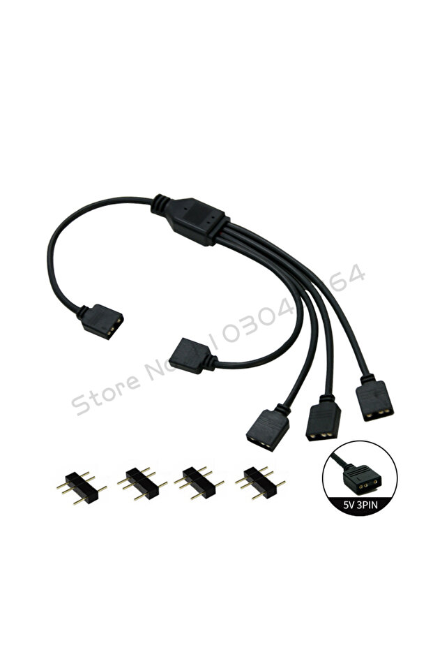 1-4(3Pin 5V) Motherboard RGB SYNC Splitter, 12V 4Pin RGB / 5V 3Pin ARGB SYNC HUB Transfer Extension