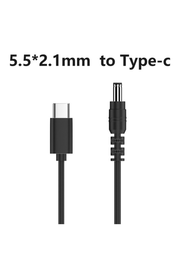 كابل شحن سريع 65 واط، 12 فولت، 55/21/9 فولت/12/15 فولت/20 فولت، 3 أمبير، USB-C إلى تيار مستمر، 5.5/2.1، PD