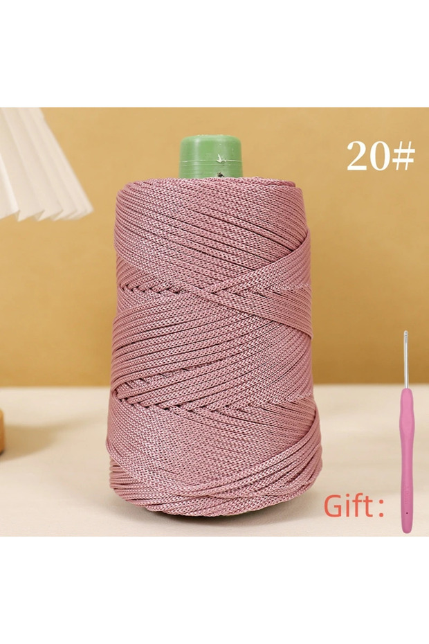 Meat pink 3mm Crocheting Light Weight Rope Cool Hollow Yarn to Crochet Summer Sun Hat Hand Knitting