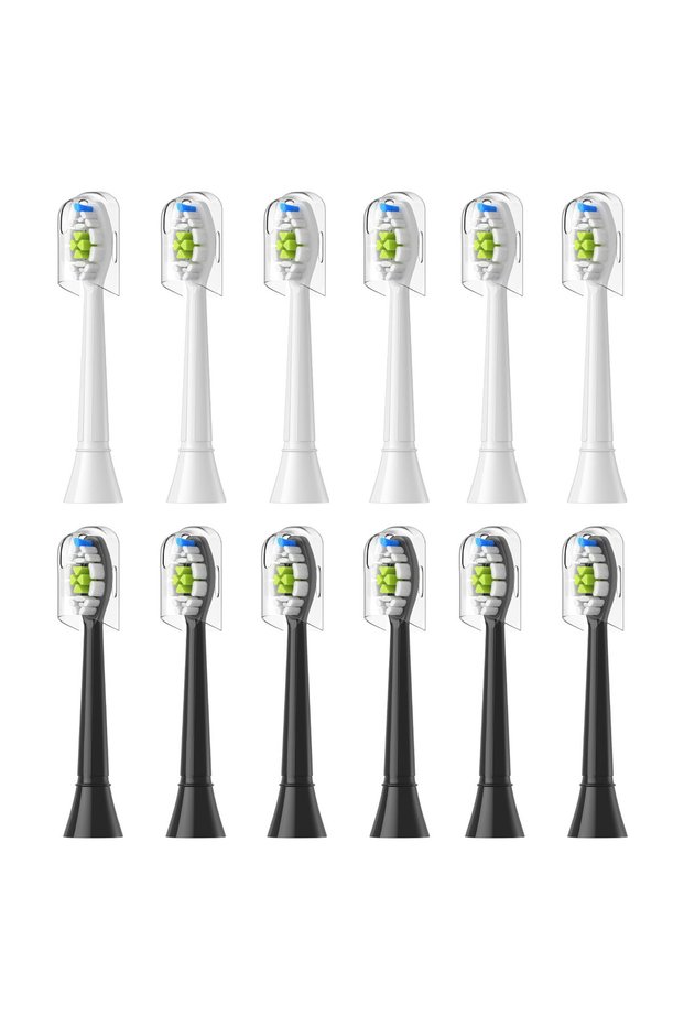 6White 6Black Replacement Brush Heads Compatible with Philips Sonicare Electric Toothbrush Fit for E