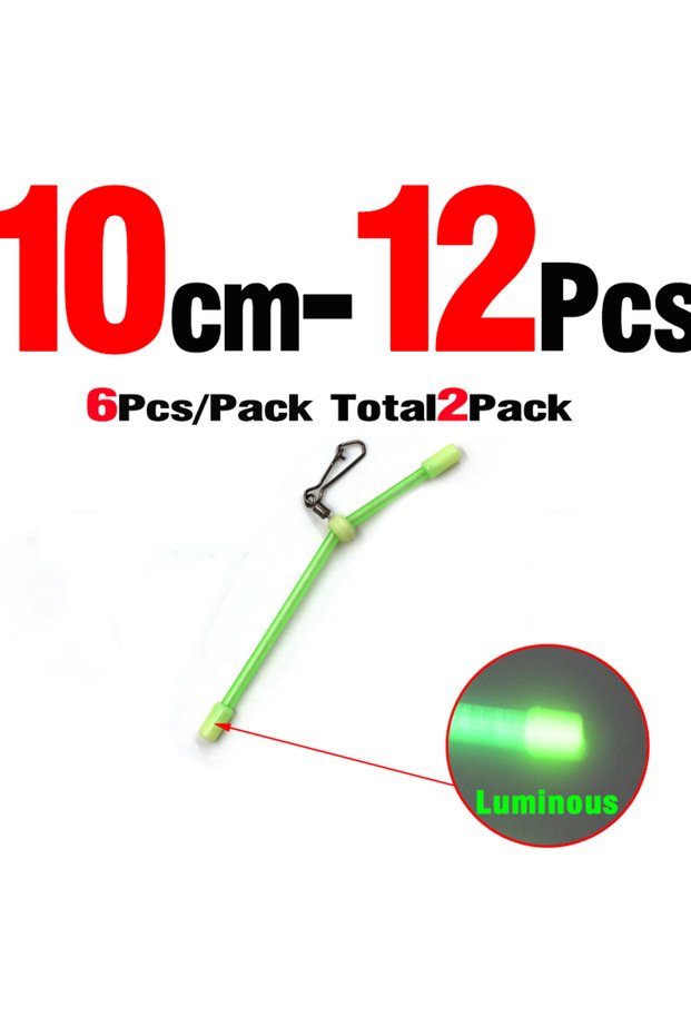 Size 10cm MNFT 12Pcs Fishing Anti-Tangle Feeder Boom Luminous Anti Tangle Booms With Snaps Tube Bala