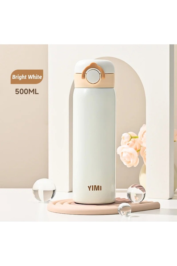 500ml Bright White 500ML Thermos Bottle Vacuum Flasks Tumbler 304 Stainless Steel Thermal Water Bott