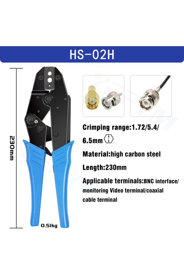 كماشة تجعيد HS-02H، أدوات تثبيت، طقم أطراف كابلات محورية/غطاء 230 مم، HS-40J متعدد الوظائف YEF