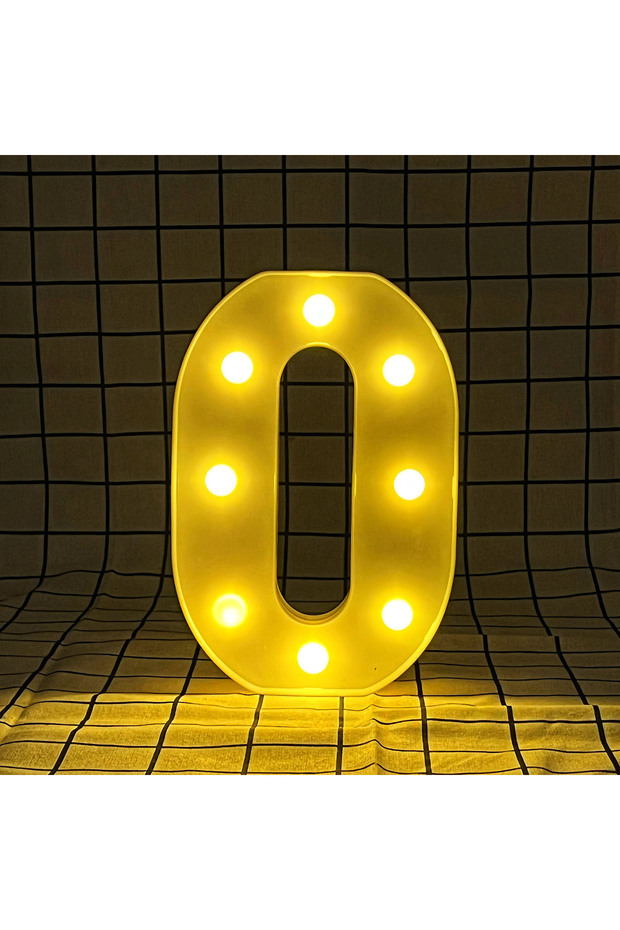 16cm O 16cm LED letter warm light, letter number light with battery, used for home decoration lights