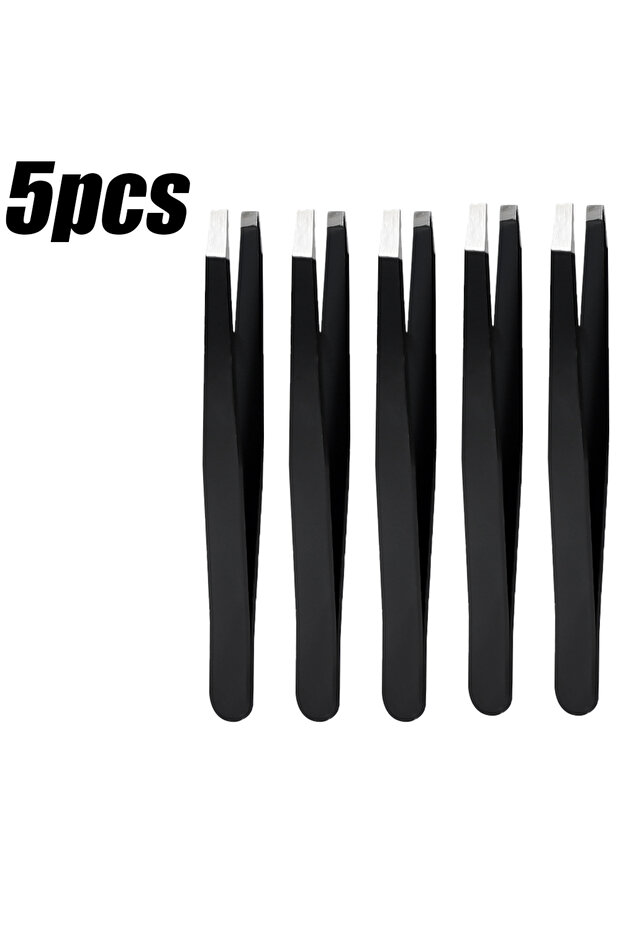 black-5pcs 1/10pcs Black Precision Eyebrow Tweezers Stainless Steel Eye Brow Tools Professional Faci