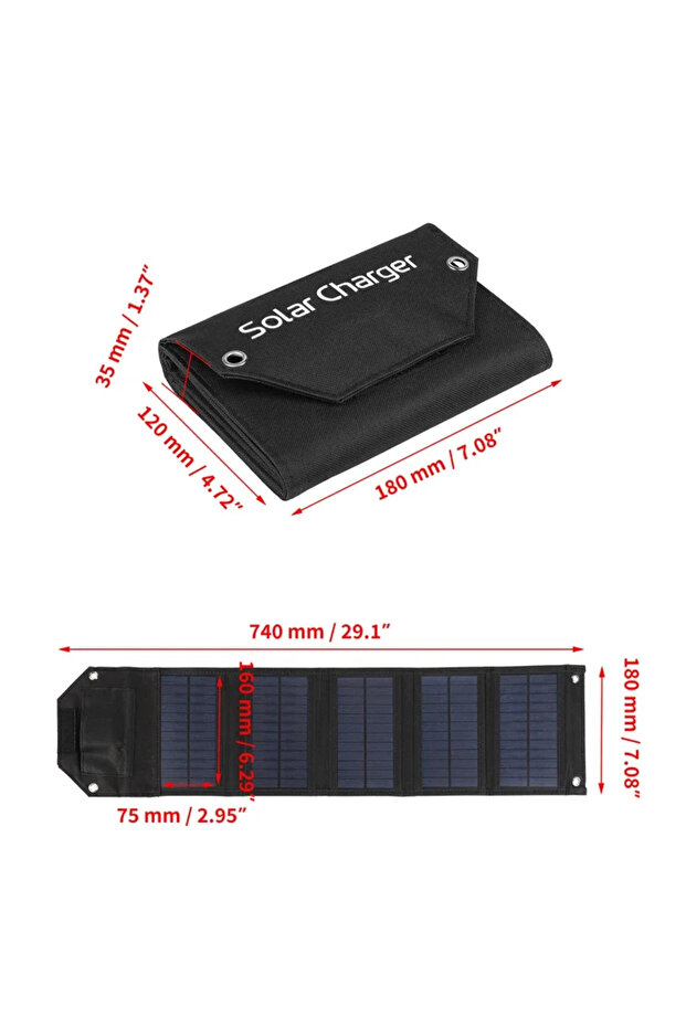 لوح شمسي قابل للطي بقوة 80 واط أسود اللون، 60 واط، 80 واط، 100 واط، شاحن بطارية محمول USB 5 فولت للهواتف وغيرها