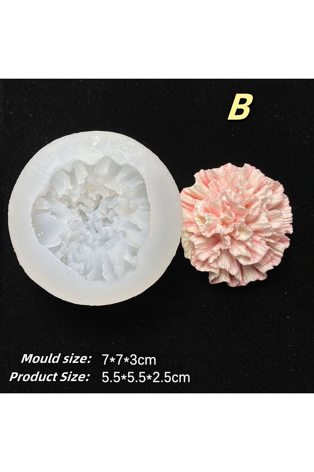 B 3D Rose Candle Silicone Mould Peony Jasmine DIY Plaster Soap Resin Craft Cement Mould Chocolate Ca