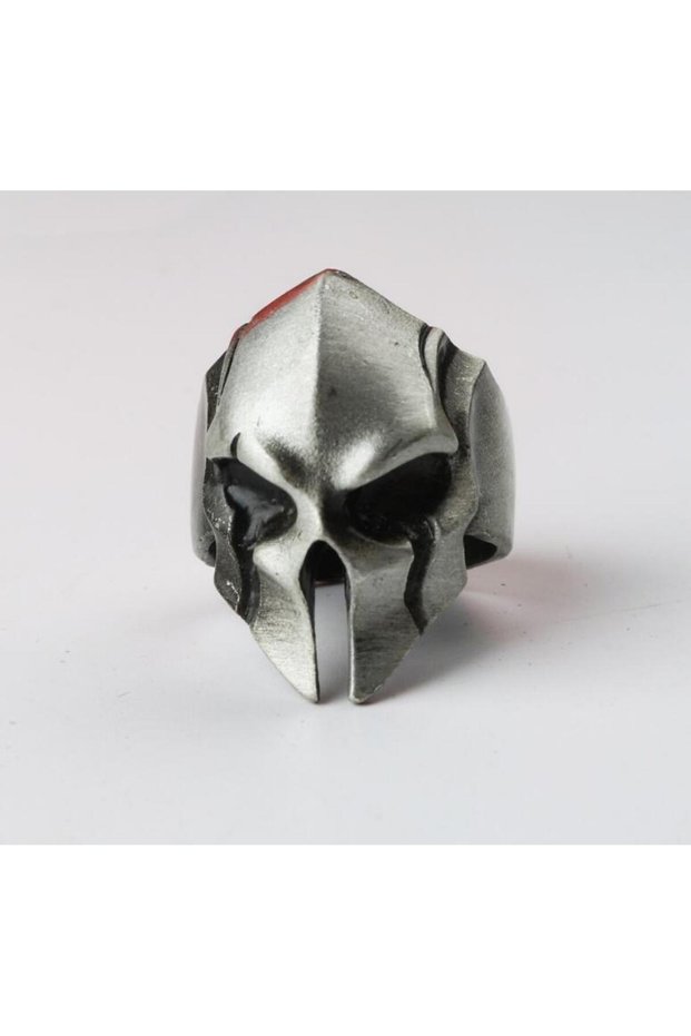resizable ZA5286-7 Europe and America Retro Punk Spartan Warrior Mask Mens Open Rings for Classic Ma