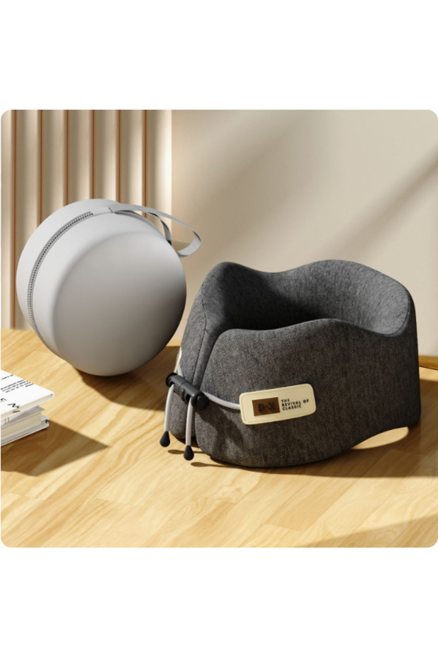 24x24x12cm dark gray Memory Foam U-Shaped Pillow Travel Neck Support Sleeping Pillow Shoulder Rest U