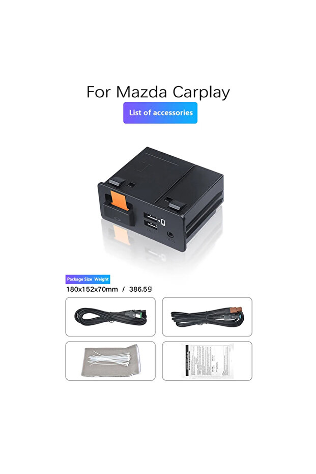 محول موزع USB لـ CarPlay Android Auto باللون الأسود لعام 2025 لسيارة Mazda 2 3 6 CX3 CX5 CX8 CX9 MX5 Miata TK