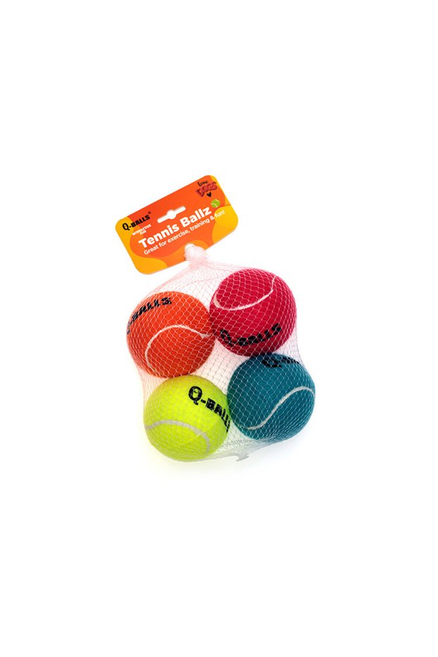 Big A 4Pcs/Set Dog Toy Q-MONSTER Thick Walled Natural Rubber Squeak Chew Balls for Dogs Tennis Inter