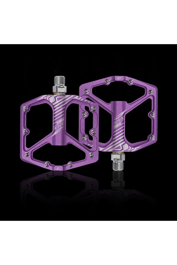 purple ENLEE MTB Bicycle Pedal Aluminum Alloy Wide Flat XC DH Bicycle Pedal Ultra Light Bicycle Peda