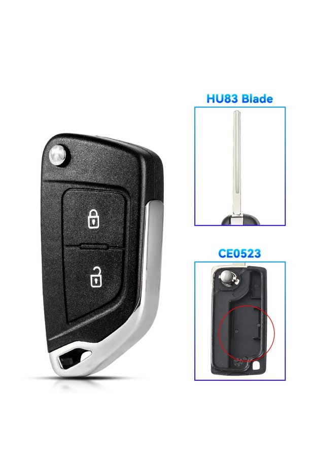 2B CE0523 HU83 KEYYOU 1PCS 2BUTTONS For Citroen С2 C4 С3 С5 C6 For Peugeot 107 207 307 407 306 308 4