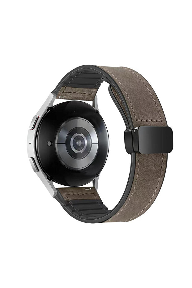 22MM Taupe Leather Silicone Strap For Watch S4 S3 S2 S1 Pro Active 20mm 22mm Sport Silicone Magneti