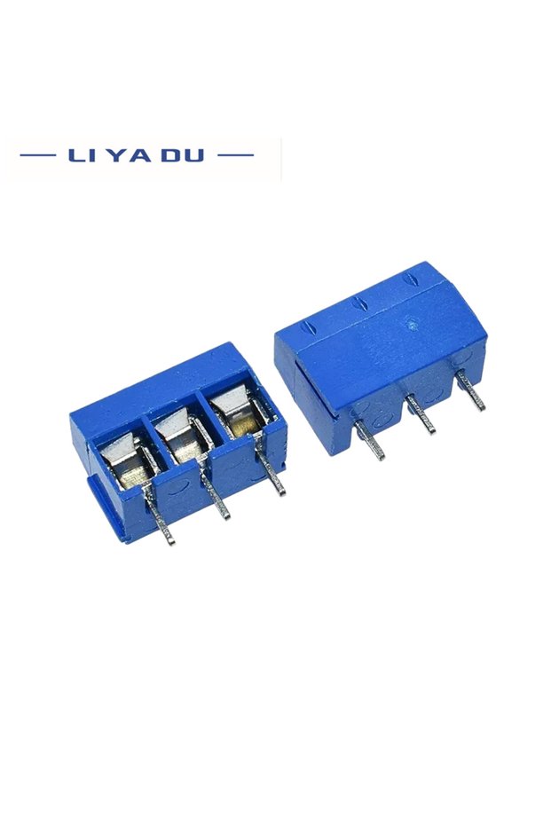 Iron feet 3p Blue 100PCS KF301-2P 3p Splicing, Screw Type PCB Spacing 5.0 Connector Terminals, Termi