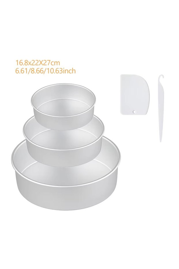 Fixed 6 8 10in 5pcs 4/6/8/10/12inch Fixed Base Round Cake Pan Aluminum DIY Cakes Pastry Mould Cheese